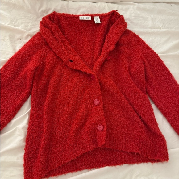 Red Textured Cardigan - Picture 6 of 10
